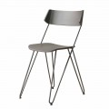 Handmade Kitchen Chair in Wood and Precious Steel Made in Italy - Granada
