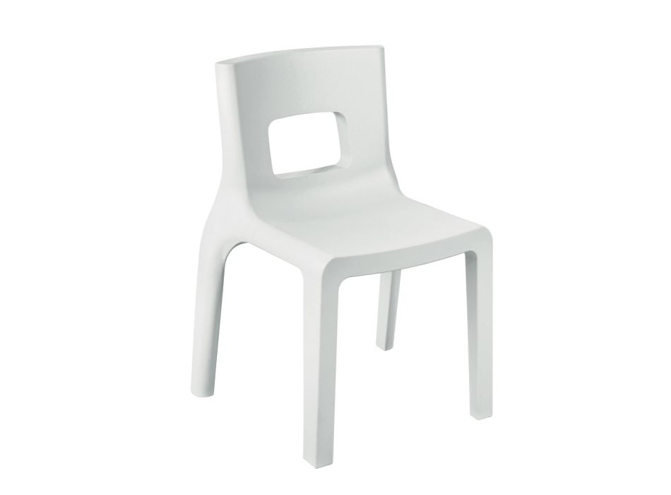 Stackable Kitchen Chair in Polyethylene Made in Italy 2 Pieces - Alassio Viadurini