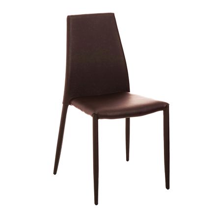 Stackable Kitchen Chair Upholstered in 4-Piece Synthetic Leather - Umbria Viadurini