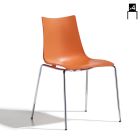 Kitchen Chair in Steel and Technopolymer Made in Italy 4 Pieces - Fedora Viadurini