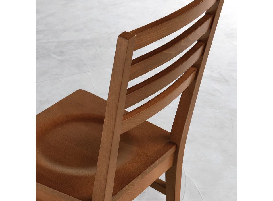 Beech Wood Kitchen Chair and Solid Wood Seat - Rabasse Viadurini