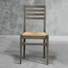 Kitchen Chair in Beech Wood and Seat in Corn Straw - Rabasse Viadurini