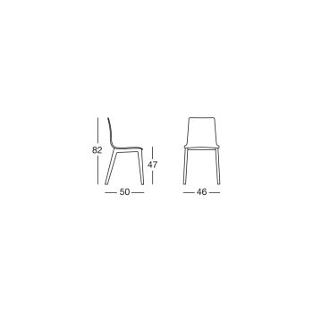 Beech Wood Kitchen Chair Made in Italy 2 Pieces - Quadra
