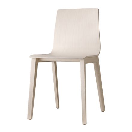 Beech Wood Kitchen Chair Made in Italy 2 Pieces - Quadra Viadurini