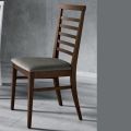 Kitchen Chair in Wood and Seat in Italian Design Fabric - Jeanine