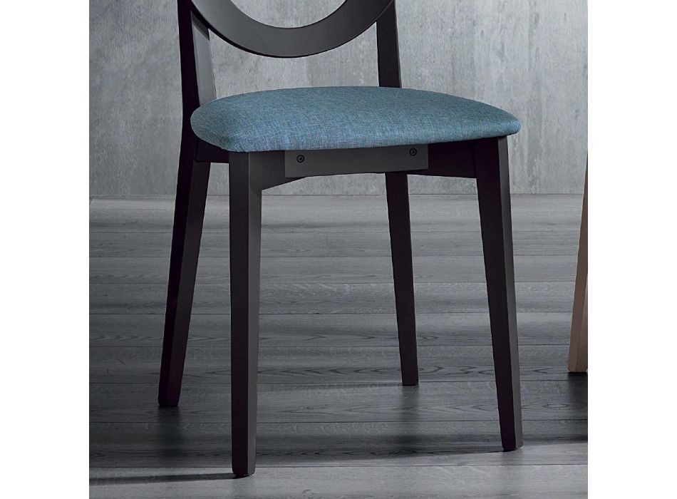 Kitchen Chair in Wood and Fabric Modern Design Made in Italy - Marrine Viadurini