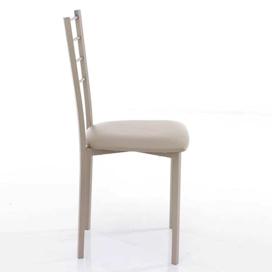 Kitchen Chair in Synthetic Leather and Painted Metal 4 Pieces - Remida Viadurini