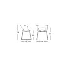 Polycarbonate Kitchen Chair Made in Italy, 2 Pieces - Brown Viadurini