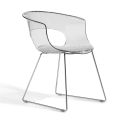 Polycarbonate Kitchen Chair Made in Italy, 2 Pieces - Brown