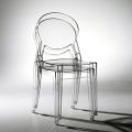 Polycarbonate Kitchen Chair Made in Italy 4 Pieces - Ice