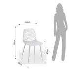 Kitchen Chair in Matt White Polypropylene and Steel 4 Pieces - Beyonce Viadurini