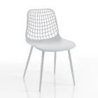 Kitchen Chair in Matt White Polypropylene and Steel 4 Pieces - Beyonce Viadurini