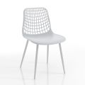 Kitchen Chair in Matt White Polypropylene and Steel 4 Pieces - Beyonce