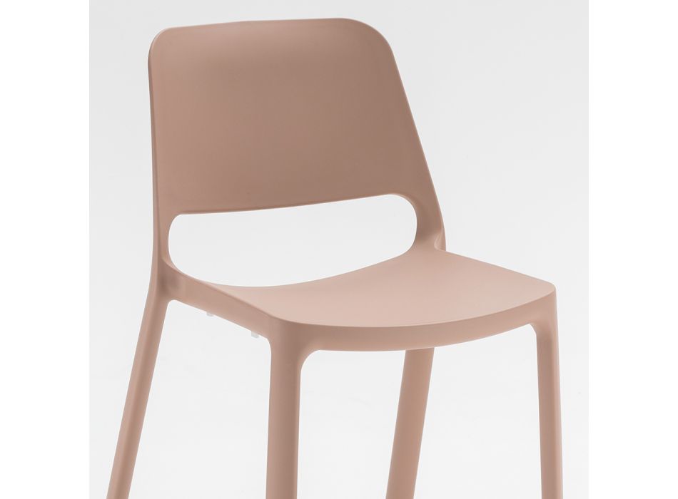Kitchen Chair in Colored Polypropylene Made in Italy, 4 Pieces - Elvira Viadurini