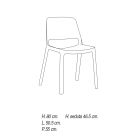 Kitchen Chair in Colored Polypropylene Made in Italy, 4 Pieces - Elvira Viadurini