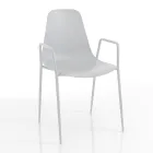 Kitchen Chair in Polypropylene with Steel Legs 4 Pieces - Pinga Viadurini