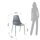 Polypropylene Kitchen Chair with Steel Legs 4 Pieces - Pinga Viadurini