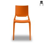 Kitchen Chair in Colored Technopolymer Made in Italy 6 Pieces - Ivonne Viadurini