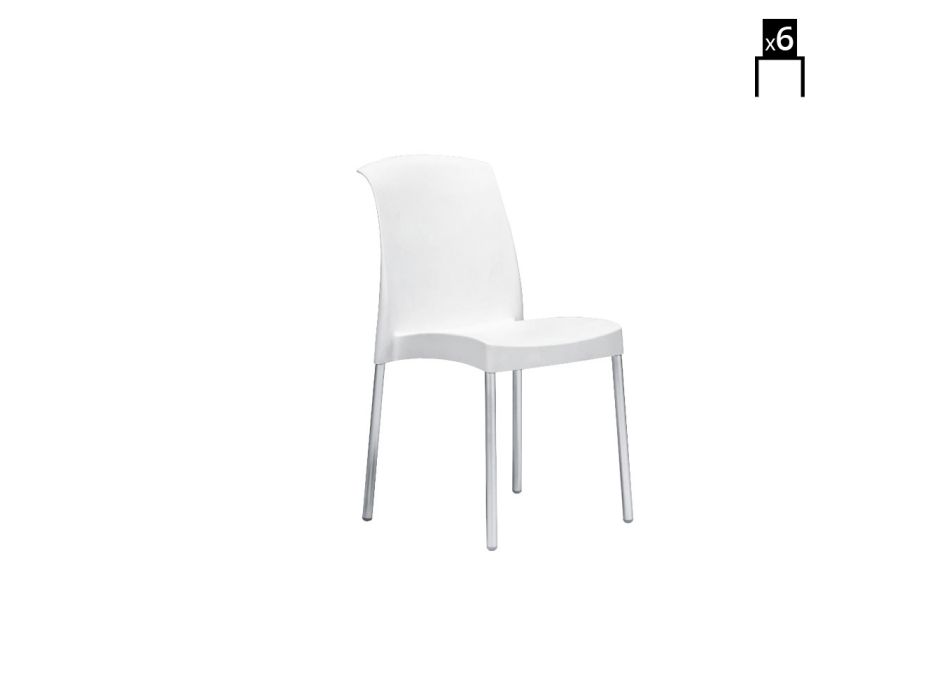 Technopolymer Kitchen Chair Made in Italy 6 Pieces - Fernanda Viadurini