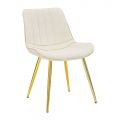 Fabric Kitchen Chair with Golden Metal Legs, 2 Pieces - Ezia