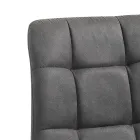 Fabric Kitchen Chair with Black Metal Legs 4 Pieces - Light Blue Viadurini