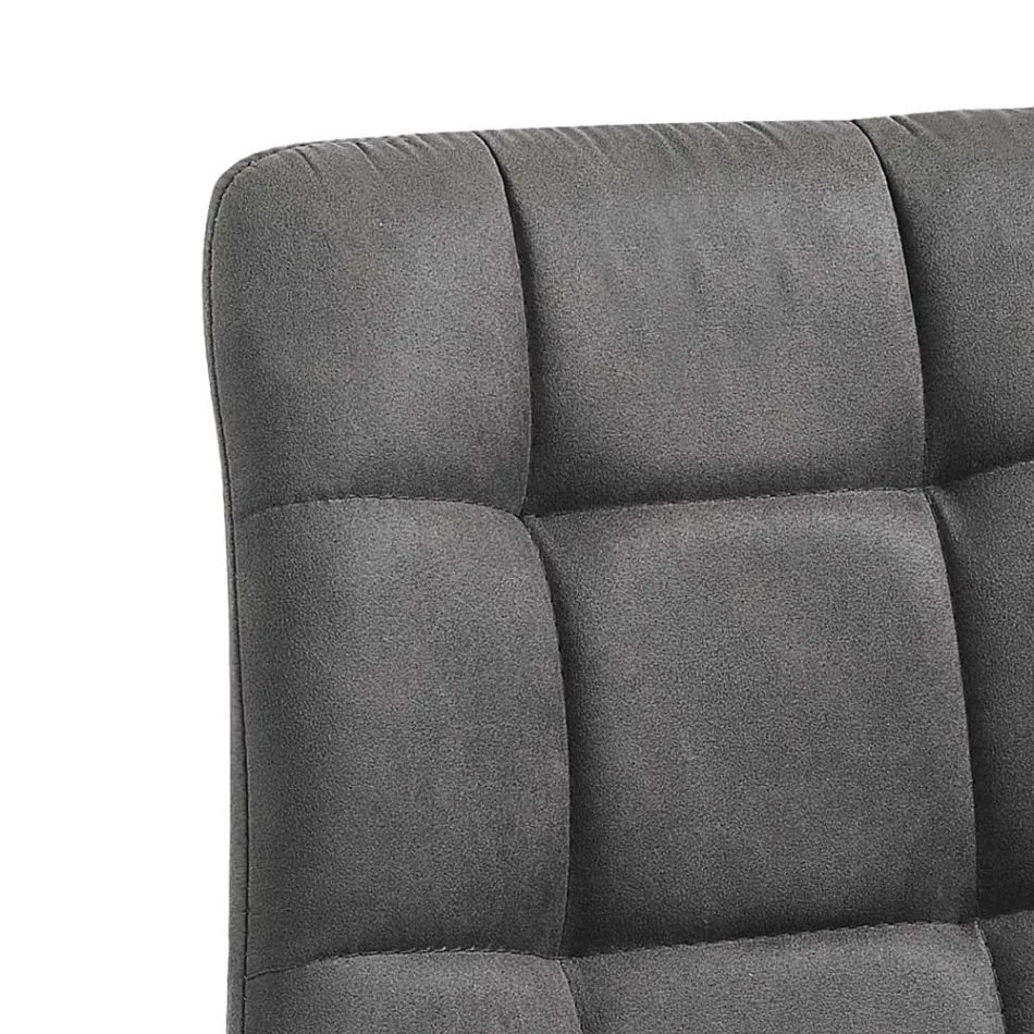 Fabric Kitchen Chair with Black Metal Legs 4 Pieces - Light Blue Viadurini