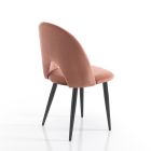Kitchen Chair in Velvet Effect Fabric and Metal 4 Pieces - Renetta Viadurini