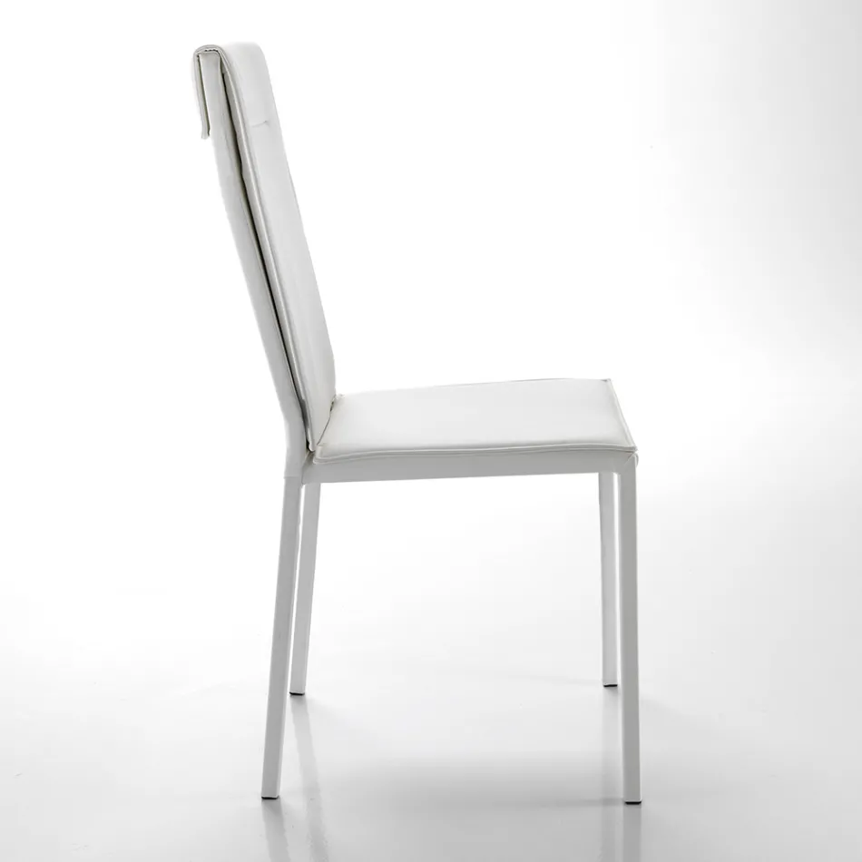 Kitchen Chair Fully Upholstered in 2-Piece Synthetic Leather - Atenea Viadurini