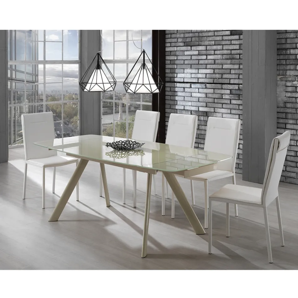 Kitchen Chair Fully Upholstered in 2-Piece Synthetic Leather - Atenea Viadurini