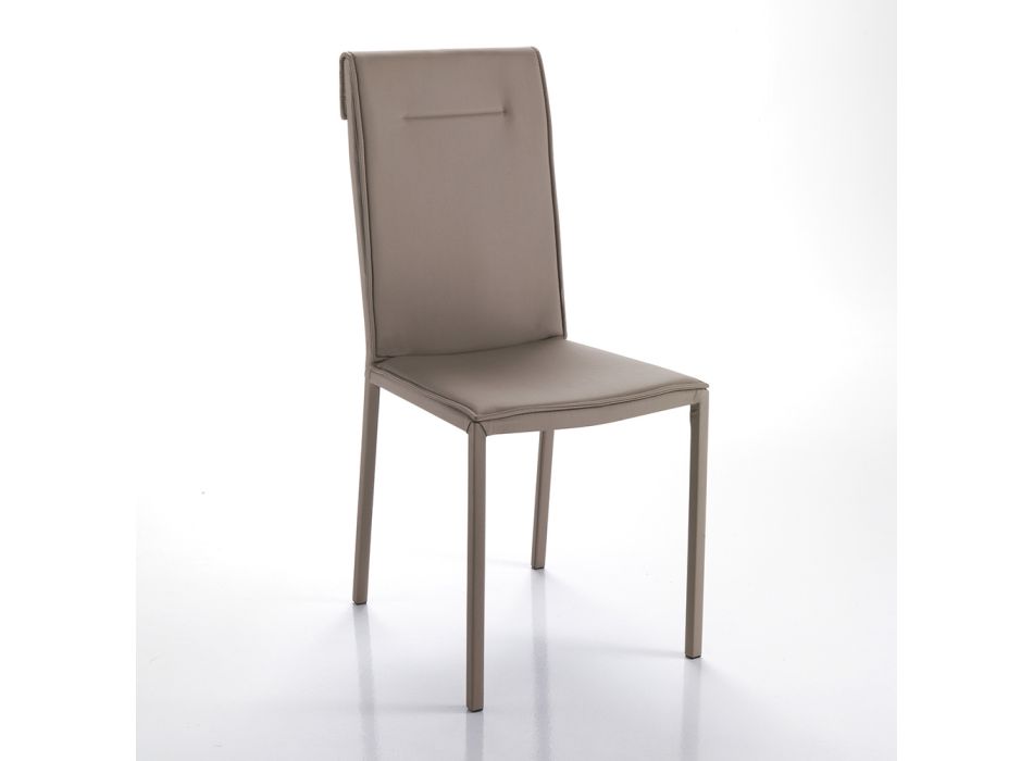 Kitchen Chair Fully Upholstered in 2-Piece Synthetic Leather - Atenea Viadurini