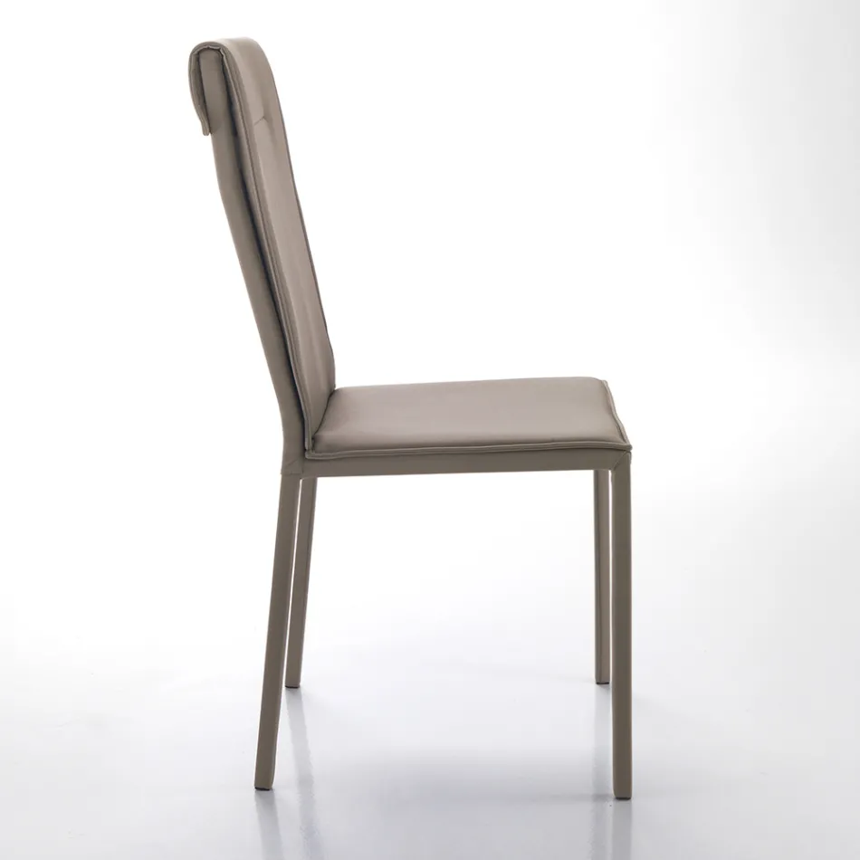 Kitchen Chair Fully Upholstered in 2-Piece Synthetic Leather - Atenea Viadurini
