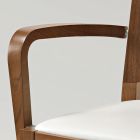 Beech Wood Kitchen Chair Eco-leather Seat with Armrests - Florent Viadurini