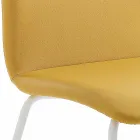 Kitchen or Living Room Chair in Colored Faux Leather and Metal Design - Hermione Viadurini
