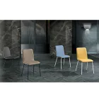 Kitchen or Living Room Chair in Colored Faux Leather and Metal Design - Hermione Viadurini