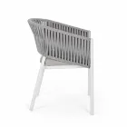 Outdoor Chair with Armrests in White and Gray Aluminum Homemotion - Rubio Viadurini