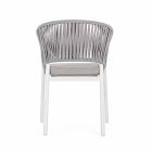 Outdoor Chair with Armrests in White and Gray Aluminum Homemotion - Rubio Viadurini