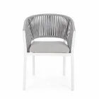 Outdoor Chair with Armrests in White and Gray Aluminum Homemotion - Rubio Viadurini
