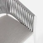 Outdoor Chair with Armrests in White and Gray Aluminum Homemotion - Rubio Viadurini
