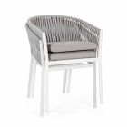 Outdoor Chair with Armrests in White and Gray Aluminum Homemotion - Rubio Viadurini