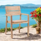 Outdoor Chair with Armrests in Teak Wood - Marie Viadurini
