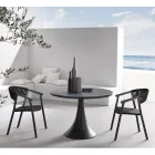 Outdoor Chair with Aluminum Structure and Rope Backrest, 2 Pieces - Turbo Viadurini