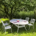 Stackable Outdoor Chair in White or Anthracite Aluminum, 4 Pieces - Ode Viadurini