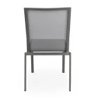Stackable Outdoor Chair in Aluminum and Textilene, Homemotion 4 Pieces - Serge Viadurini