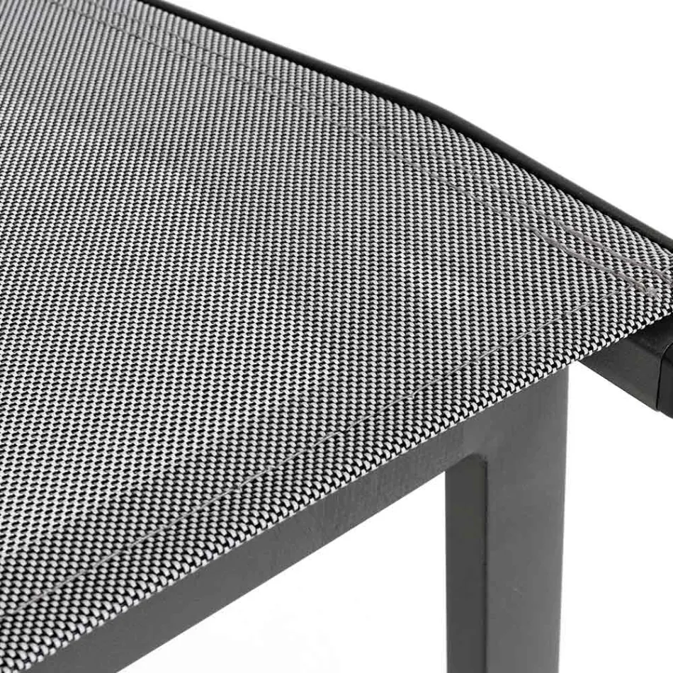 Stackable Outdoor Chair in Aluminum and Textilene, Homemotion 4 Pieces - Serge Viadurini