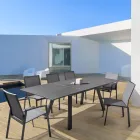 Stackable Outdoor Chair in Aluminum and Textilene, Homemotion 4 Pieces - Serge Viadurini