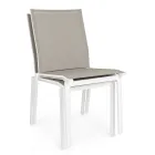 Stackable Outdoor Chair in Aluminum and Textilene, Homemotion 4 Pieces - Serge Viadurini