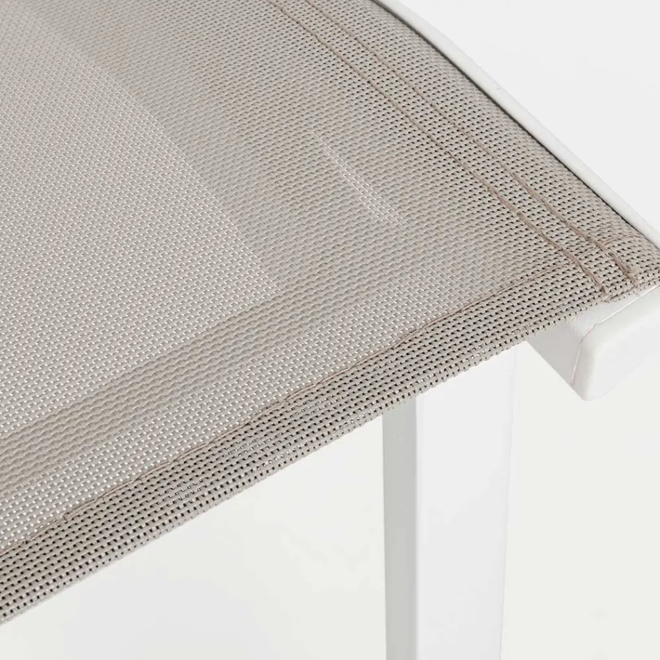 Stackable Outdoor Chair in Aluminum and Textilene, Homemotion 4 Pieces - Serge Viadurini