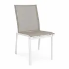 Stackable Outdoor Chair in Aluminum and Textilene Homemotion, 4 Pieces - Serge Viadurini