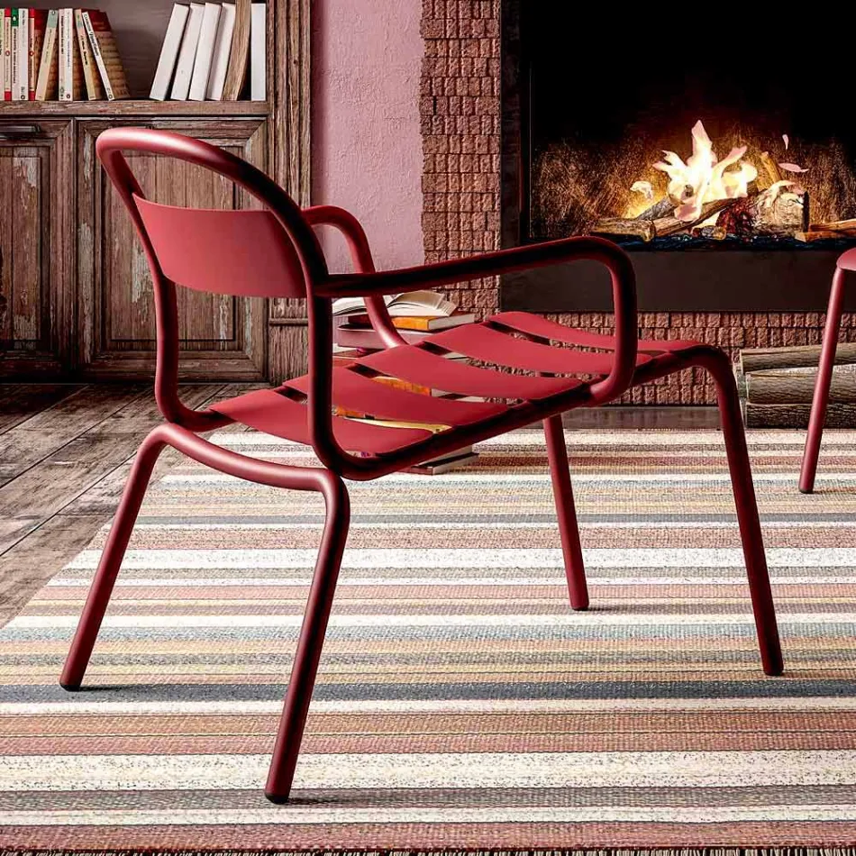 Outdoor Stackable Aluminum Chair Made in Italy, 2 Pieces - Shyla Viadurini