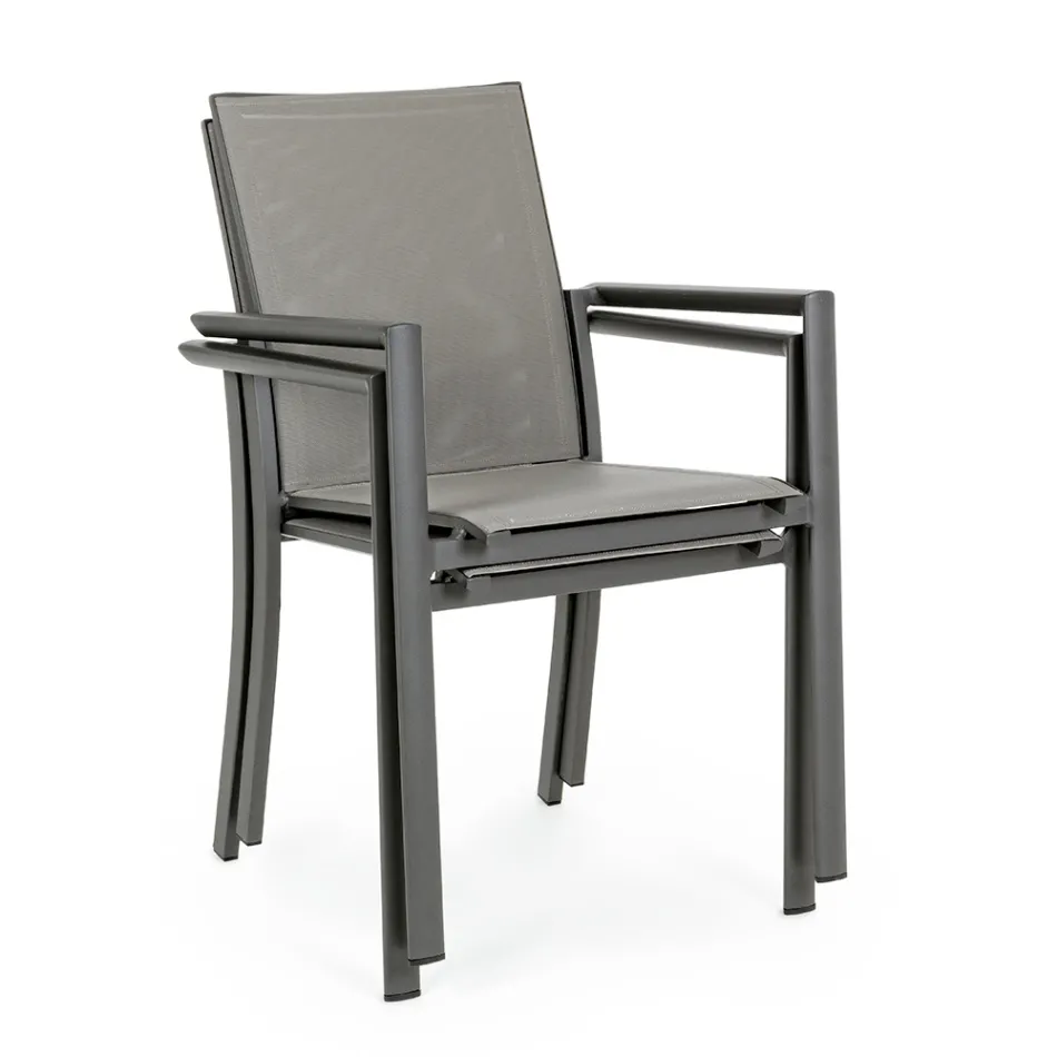 Stackable Outdoor Chair in Painted Aluminium, Homemotion, 4 Pieces - Vicki Viadurini